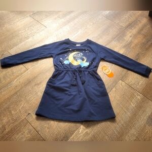 NWT Winter Girls Blue Unicorn Sweater Dress Braided Belt Design Size‎ Xs (4/5)